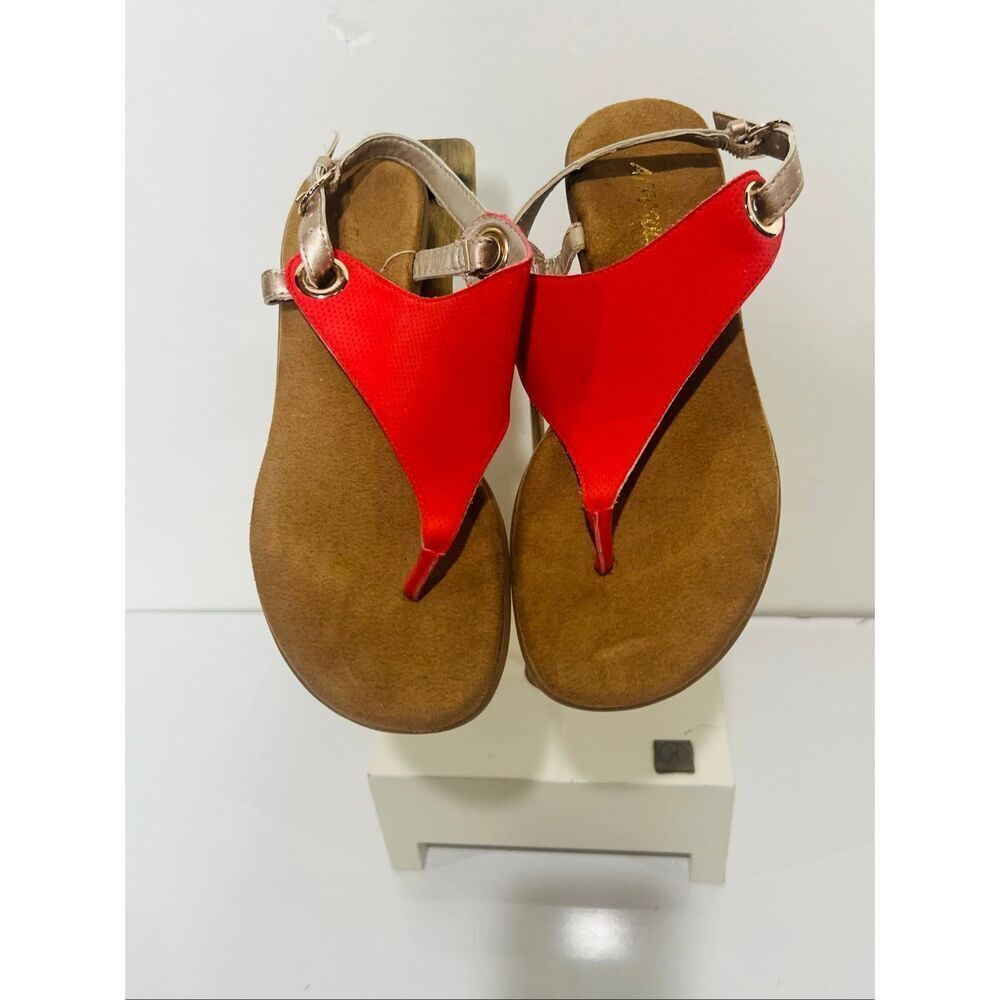 Aerosoles Chlock Casual Flat Sandals Coral Pink Orange Sz 6